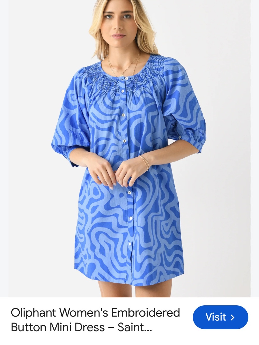 Oliphant button front midi dress